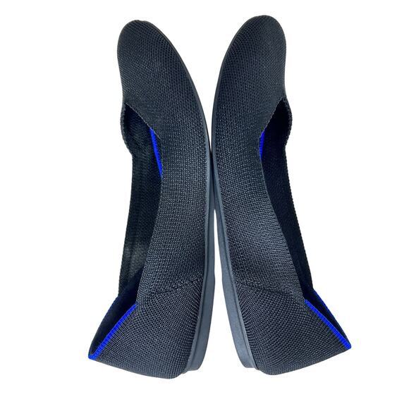 Rothy's The Flat Solid‎ Black Round Toe Knit Washable Ballet Shoe Women's Size 6 - Picture 4 of 8